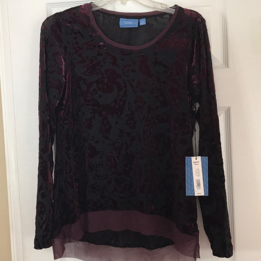 Long sleeve sheer look tunic